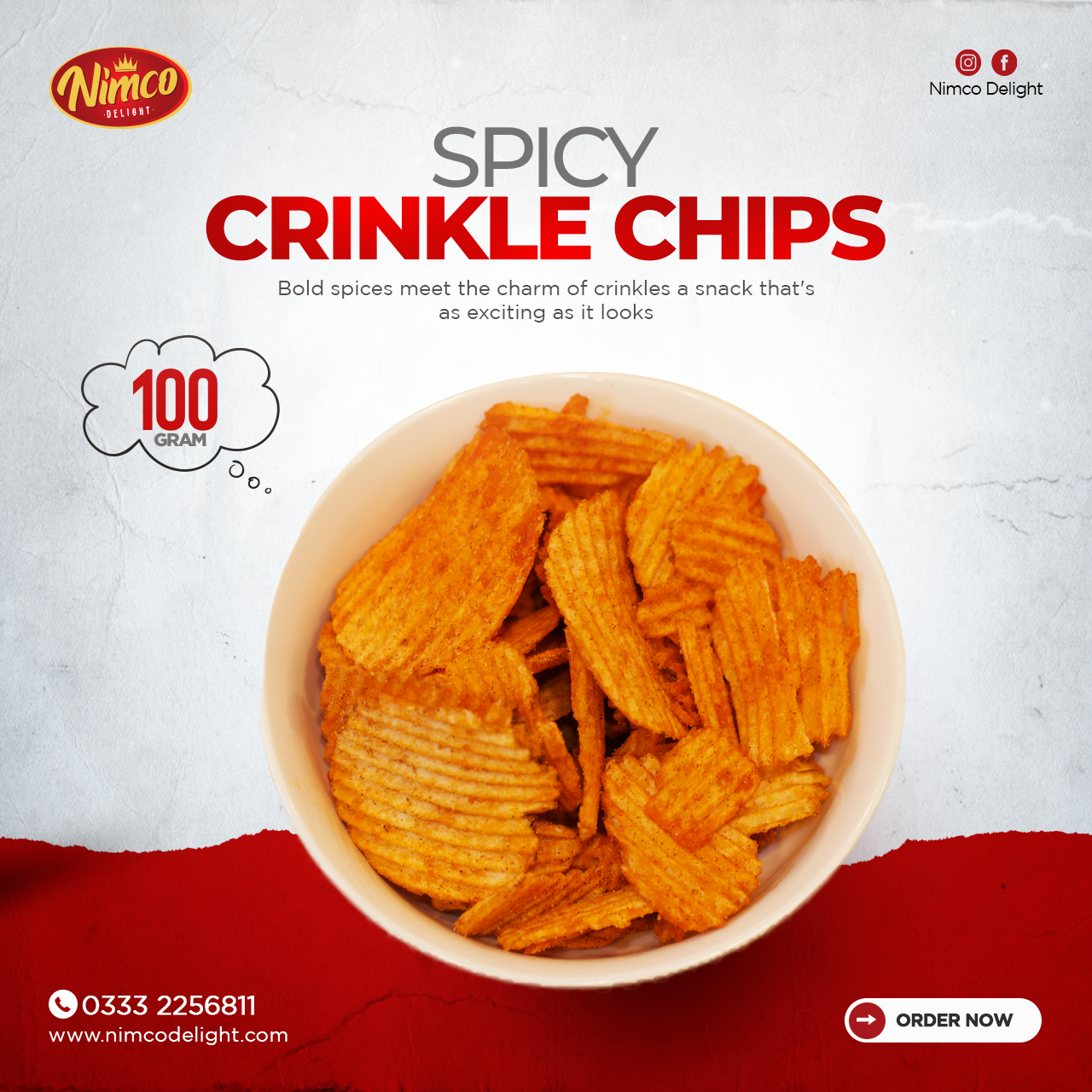 Spicy Crinkle Chips (100 gm)