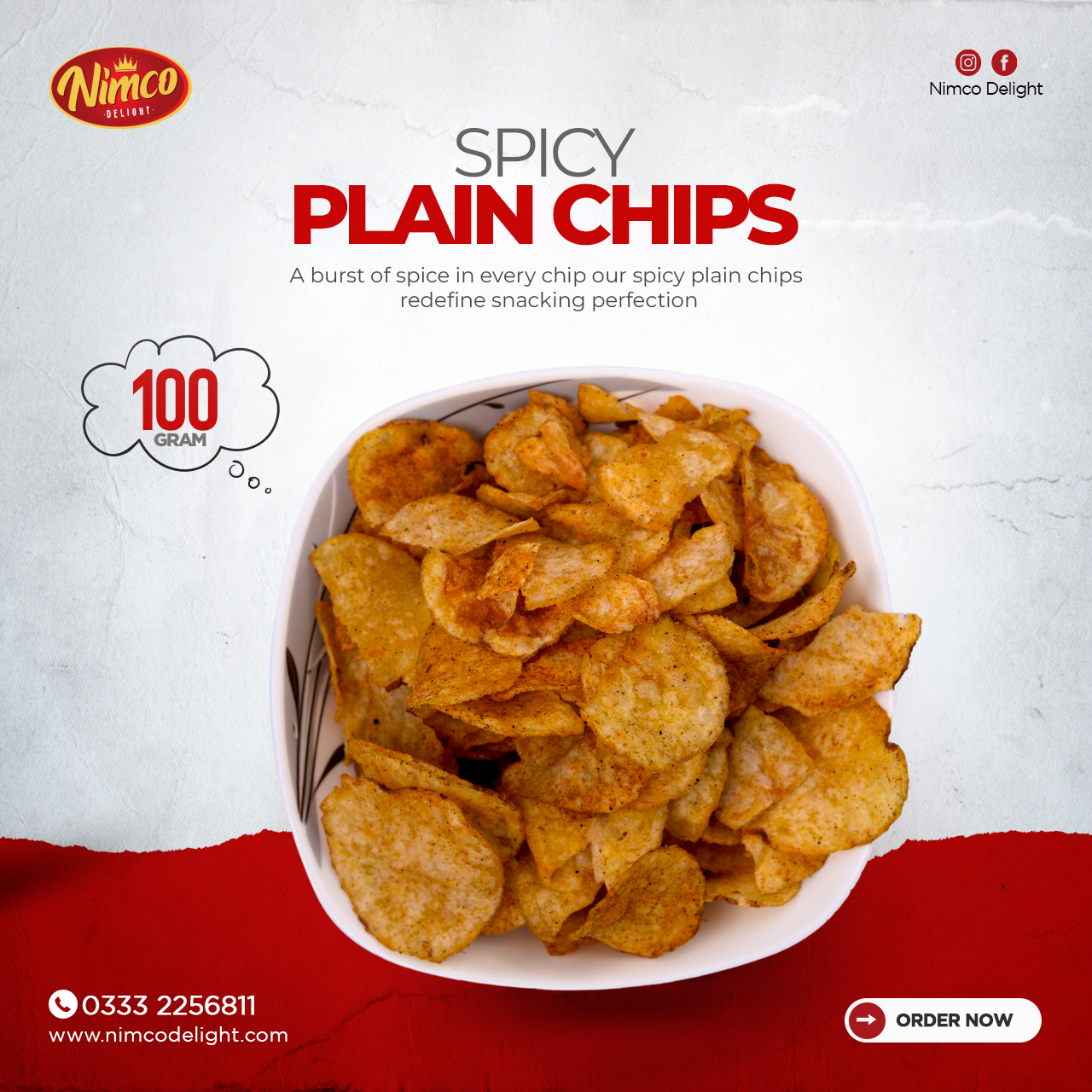 Spicy Plain Chips (100 grams)